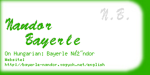 nandor bayerle business card